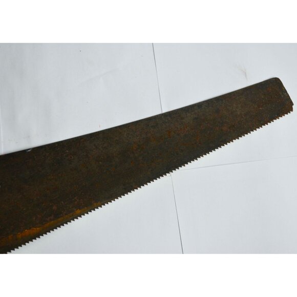 Vintage Warranted Superior Handsaw 26" Saw Wood Handle - Picture 4 of 7